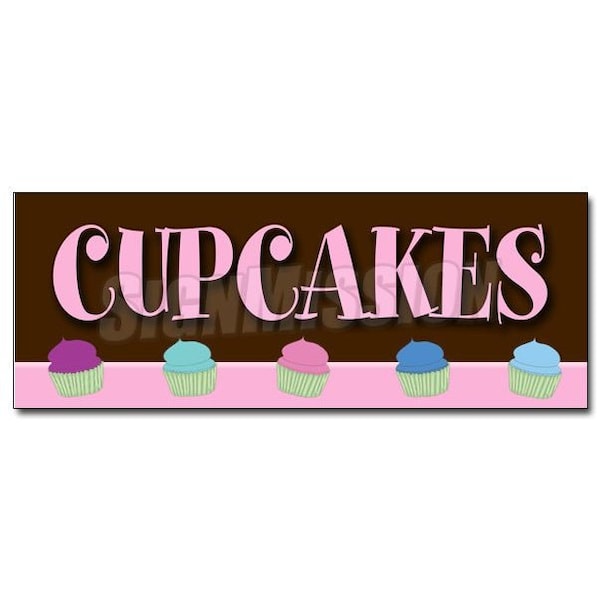 CUPCAKES DECAL sticker fresh baked cup cakes birthday sprinkles, D-36 Cupcakes